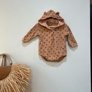 Zara 9-12 months Gender Neutral hooded romper onesie
